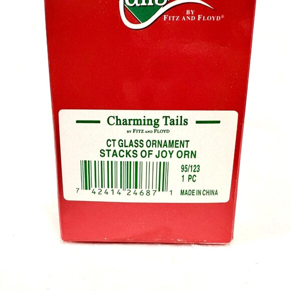 Vintage Charming Tails Glass Ornament "Stacks Of Joy" by Fitz & Floyd - Picture 8 of 8